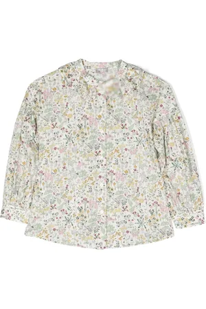 Il gufo Girls Blouses - Floral-print cotton shirt