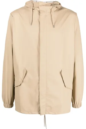 Rains Men Jackets - Drawstring-hood concealed-fastening jacket