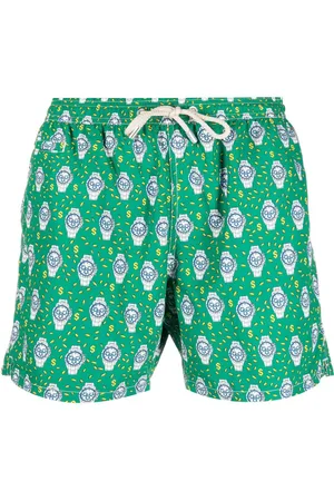 MC2 SAINT BARTH Watch-print drawstring swim shorts