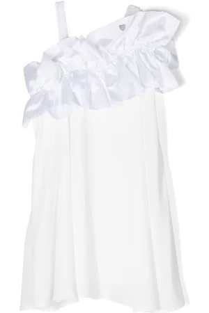 MONNALISA Ruffle-detail one-shoulder dress