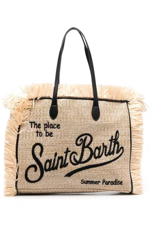 MC2 SAINT BARTH Women Handbags - Logo-embroidered woven tote bag