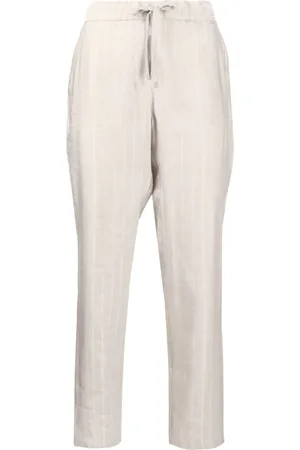 LORENA ANTONIAZZI Striped slim-cut trousers