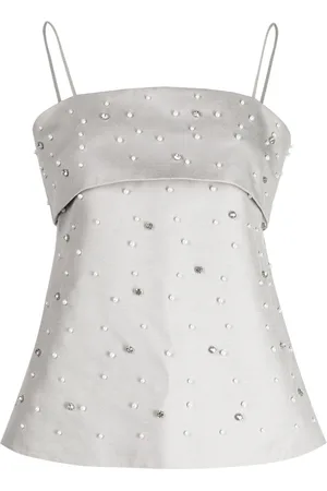 STINE GOYA Una crystal-embellished top
