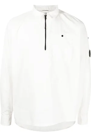 C.P. Company Logo-plaque half zip-fastening shirt