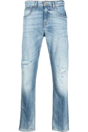 7 for all Mankind Men Straight - Ripped straight-leg jeans