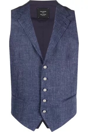 TAGLIATORE Mélange linen-blend waistcoat