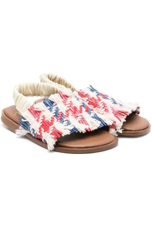 PèPè Multicolour woven raffia sandals