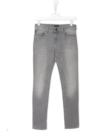 Emporio Armani Bleached-effect five pocket jeans