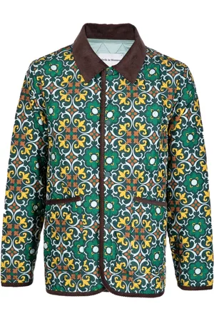 Drôle de Monsieur Geometric-print quilted jacket