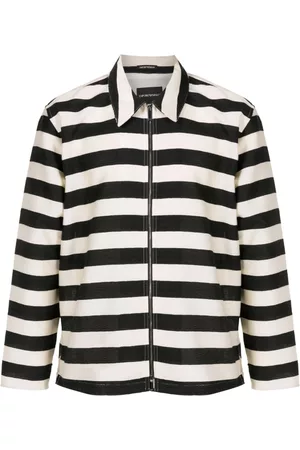 Emporio Armani Striped zip-up shirt jacket