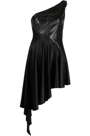 MATÉRIEL by Aleksandre Akhalkatsishvili One-shoulder faux-leather dress