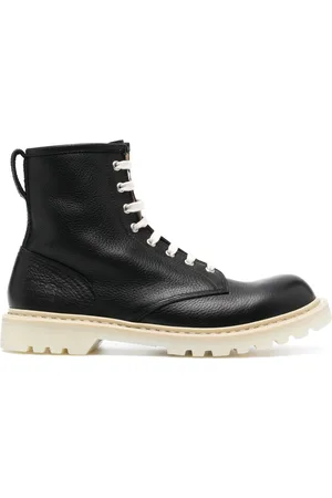 Premiata Men Boots - Round-toe lace-up leather boots