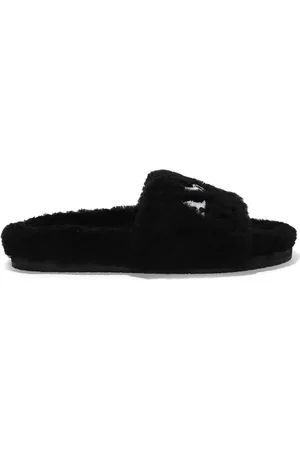 AMIRI logo-print Fleece Slippers - Farfetch