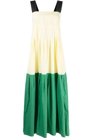 Plan C Pleat-detail cotton maxi dress