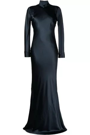 Michelle Mason Open-back long-sleeve gown dress