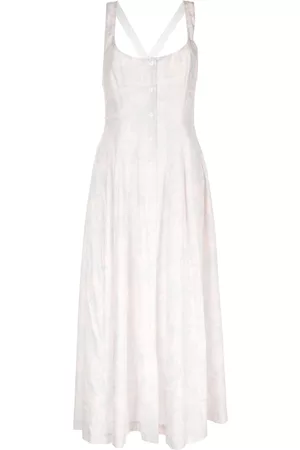 Serafini Abstract-print fluted dress