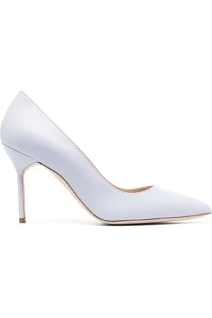 Manolo Blahnik BB 90mm metallic-effect leather pumps