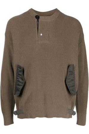 SACAI Off-centre button jumper