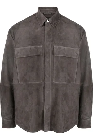 arma leder Men Coats - Press-stud fastened leather coat