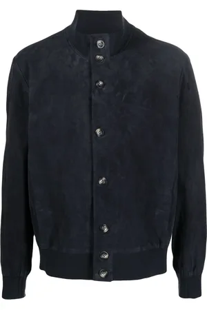arma leder Men Leather Jackets - Suede leather bomber jacket