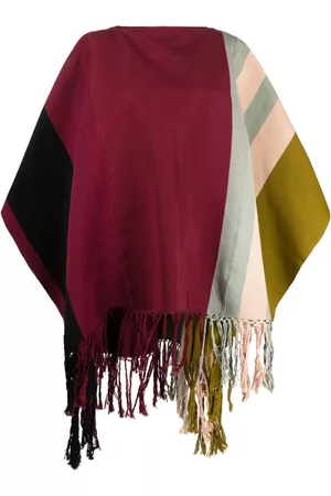Colville Striped cotton poncho