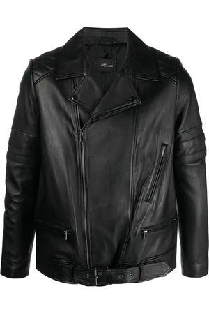 Manokhi Off-centre zip-fastening leather jacket
