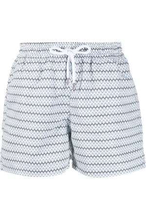 Frescobol Carioca Graphic-print drawstring swim shorts
