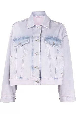 Nanushka Bambari Cropped Denim Monogram Jacket