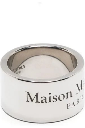 Maison Margiela Engraved-logo chunky band ring