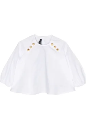 Balmain Decorative-button cotton blouse