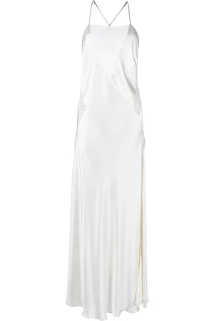 Michelle Mason Lace-inset gown long sleeveless dress
