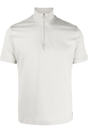 ELEVENTY Men Polo Shirts - Half-zip fastening cotton polo shirt