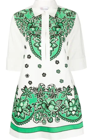 RED Valentino Floral-embroidery cotton mini dress