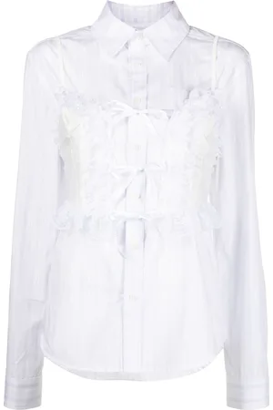 Vaquera Lace-overlay button-down shirt
