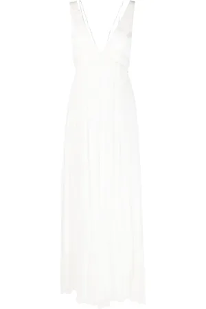NISSA Embellished V-neck silk dress