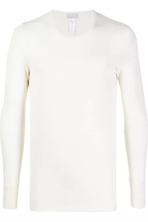 Hanro Men Long Sleeve - Long-sleeved wool-blend T-shirt