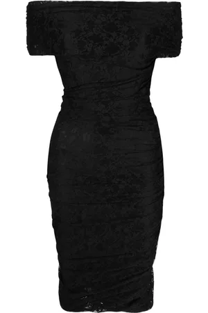 Serafini Floral-lace off-shoulder midi dress