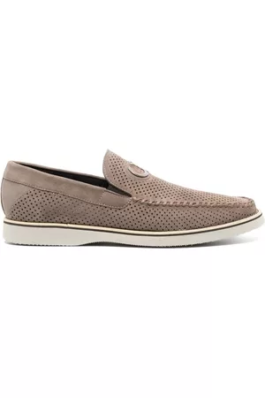 Casadei Men Loafers - Perforated suede loafers