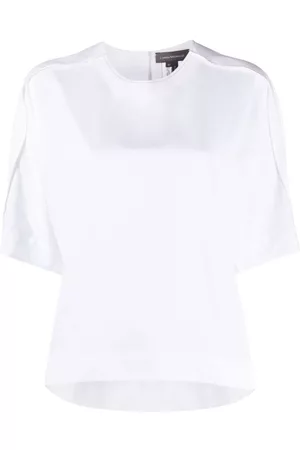 LORENA ANTONIAZZI Pleat-detail short-sleeved blouse
