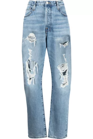 Frame Ripped straight-leg jeans