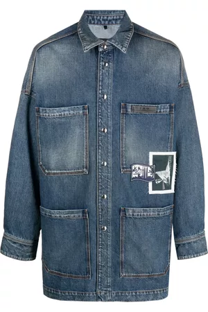 IRO Men Denim Jackets - Logo-patch cotton denim jacket