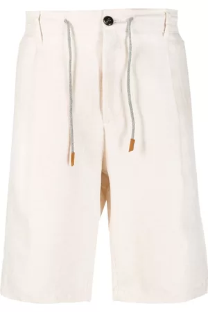 ELEVENTY Bermudas - Drawstring-waist linen shorts