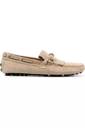 Doucal's Men Loafers - Lace-up fringed suede loafers