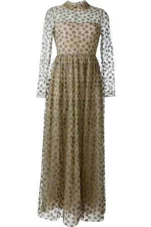 VALENTINO GARAVANI Star mesh pleated dress