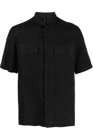 TRANSIT Short-sleeve linen-cotton shirt