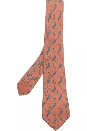 Hermès Men Accessories - 2000s pre-owned bird print silk necktie
