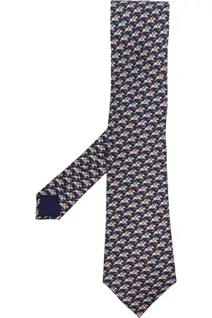 Hermès Men Accessories - 2000s pre-owned jockey print silk necktie