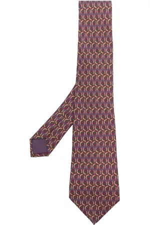 Hermès Men Accessories - 2000s pre-owned horseshoe print silk necktie