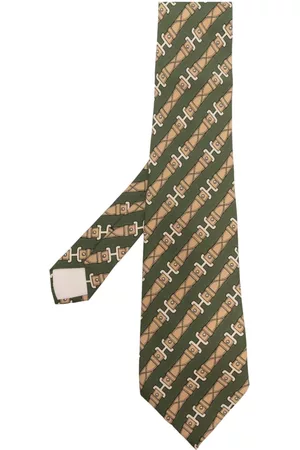 Hermès Men Accessories - 2000s pre-owned harness print silk necktie