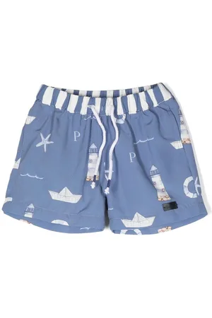 PATACHOU Logo-patch detail swim shorts